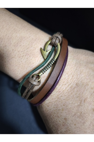 enyatakı Fish needle model leather rope bracelet