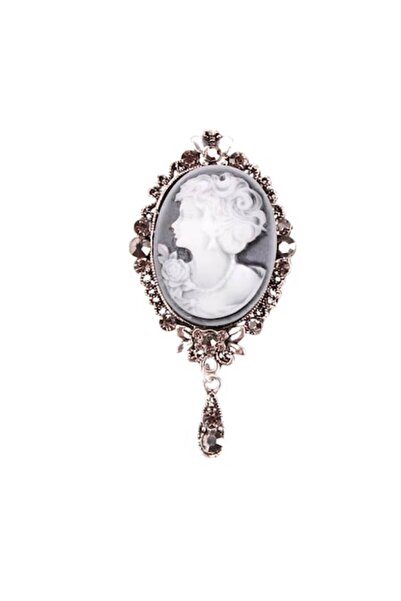 OEM Silver Cameo Brooch in Jewelry Box, Model 26