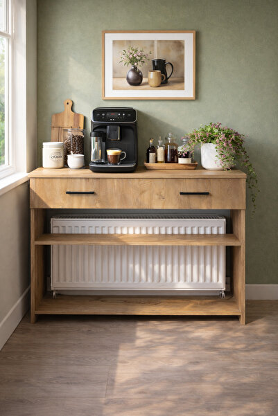 bangu Petek Üstü Kahve Köşesi Dolabı ( Derinlik 47 cm ) Çok Amaçlı Kahve Stan...