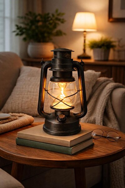 Generic Vintage Portable LED Lantern – Old-Fashioned Decorative Hanging Lamp