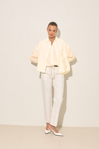 Setre Ecru Jacket Look Long Sleeve Shirt