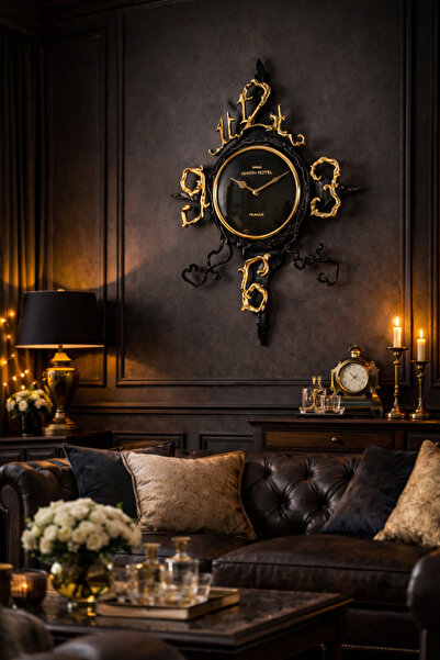 Glazze GOLD BLACK SALVADOR DALİ DUVAR SAATİ 70CM