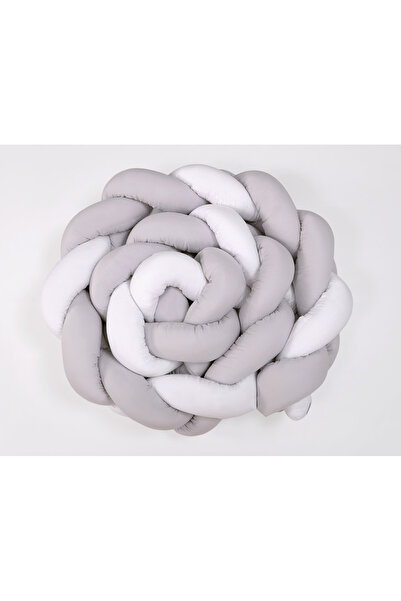 Other Protecție de pătuț împletită XXL - alb și gri