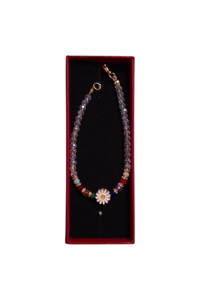 Vision XXI Βραχιόλι με πολύχρωμες χάντρες και λουλούδι