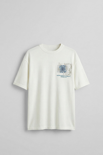 ablukaonline Tricou pentru bărbați, supradimensionat, cu broderie, cu motiv a...