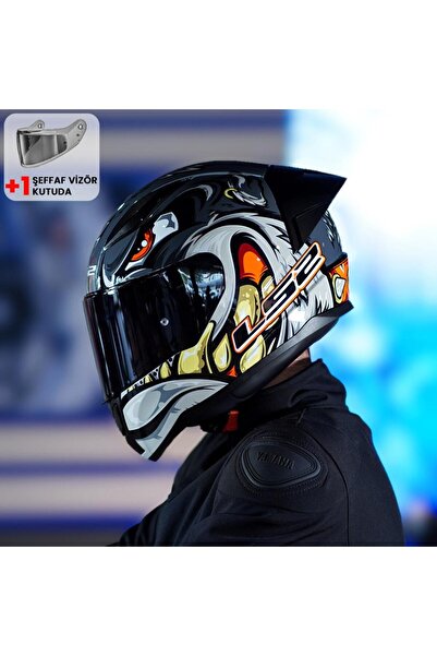 LS2 Rapid 2 Race Spox Kask ve Şeffaf Vizör