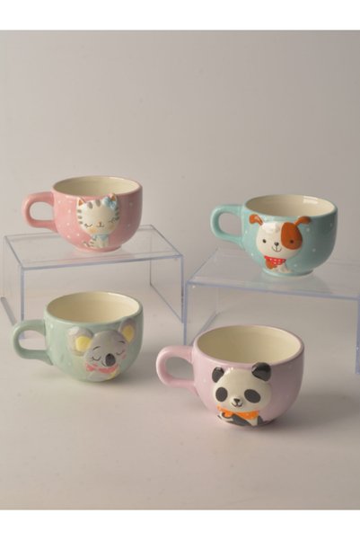 Tohana 3D Sevimli Hayvan Figürlü Seramik Kupa 400 ML