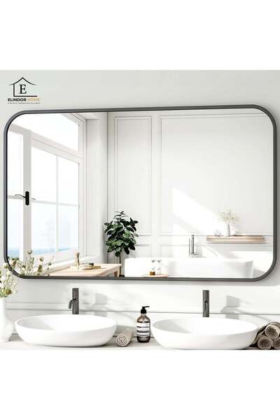 Elindor Oglindă decorativă 122x75 cm Elindor®, suspendată sau pe perete, neag...