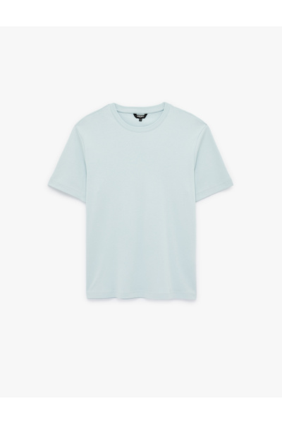 Koton Men'S Blue Crew Neck T-Shirt