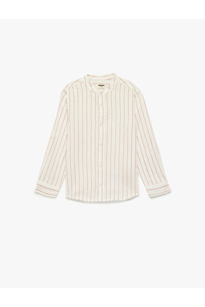 Koton Boy'S White Stripe Striped Shirt