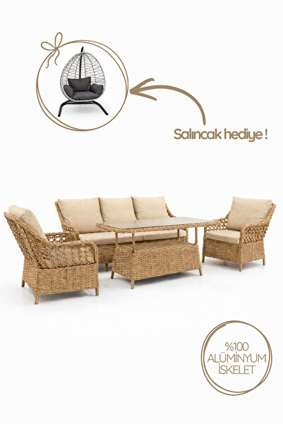 Çavdar Group İcon Raddan 3+1+1 Çay Seti SALINCAK HEDİYELİ Bahçe Mobilyası El ...