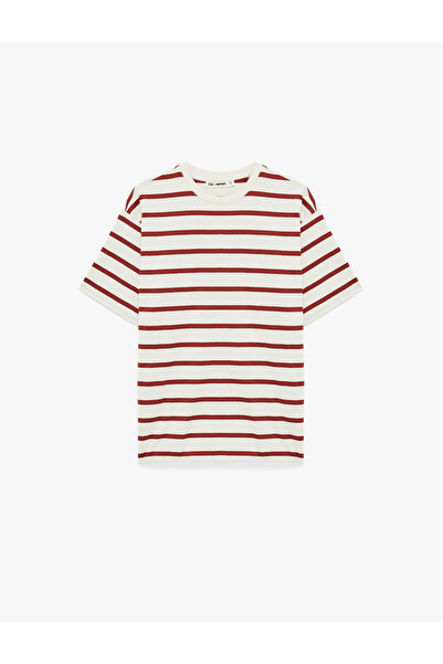 Koton Women'S Bordeux Stripe Teenage Tshirt Ss Bsc