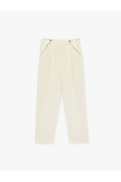 Koton Women'S Ecru Carrot Fit Pants