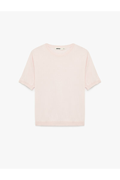Koton Women'S Pink Short Sleeve Sweater