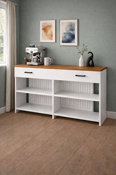 bangu Petek Üstü Kahve Köşesi Dolabı ( Derinlik 47 cm ) Çok Amaçlı Kahve Stan...