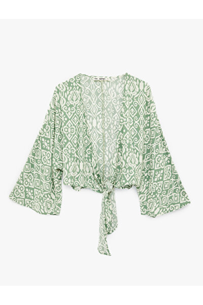 Koton Women'S Green Design Teenage Kimonos