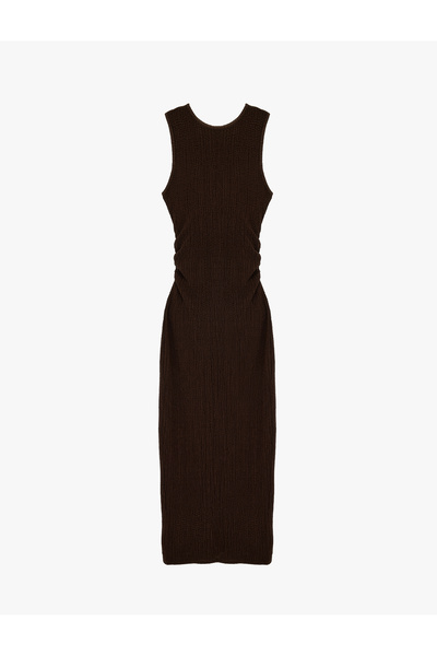 Koton Women'S Brown Midi Pencil Dress