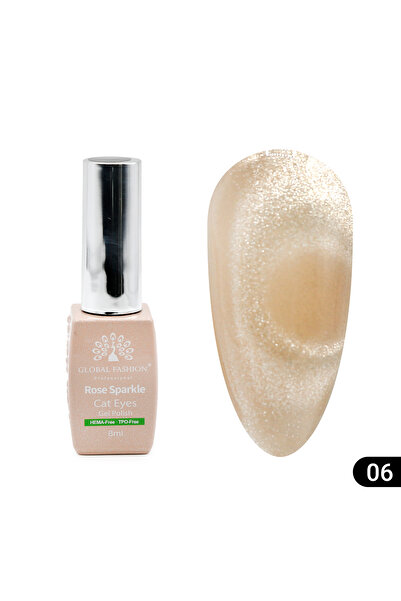 global fashion Set de 3 unități: Ojă semipermanentă ochi de pisică Rose Spark...