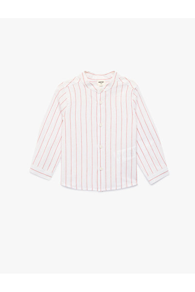 Koton Baby Boy White Stripe Striped Shirt