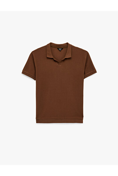Koton Men'S Brown Polo Collar T-Shirt