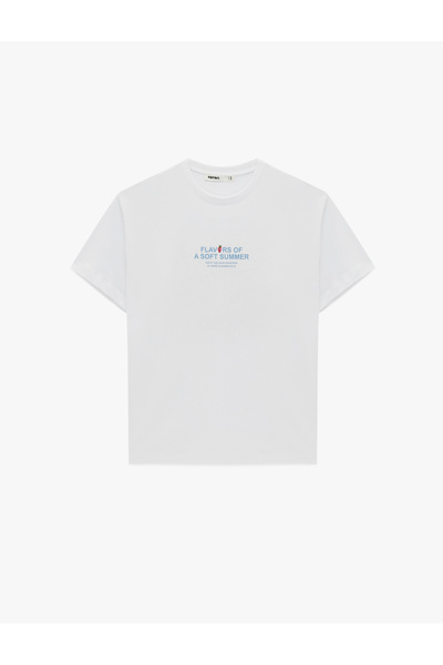 Koton Women'S White Strawberry Printed T-Shirt