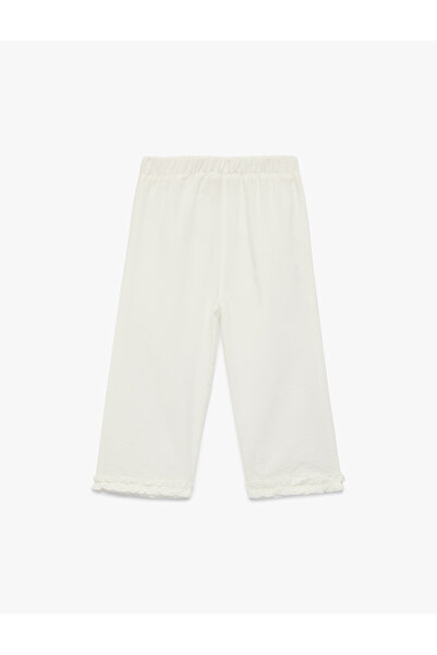 Koton Baby Girl'S White Wide Leg Trousers