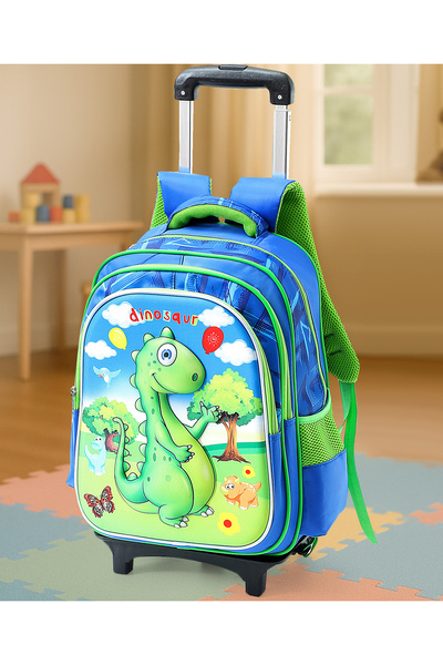 Fab N Funky Dino Print Trolley Backpack, High Quality, Eco Friendly, Durable ...