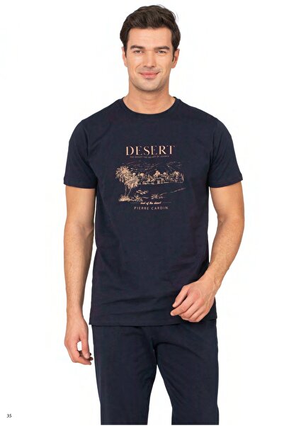 Pierre Cardin Cotton, Men's T-Shirt & Pajama Set, Desert Print, Short Sleeve,...