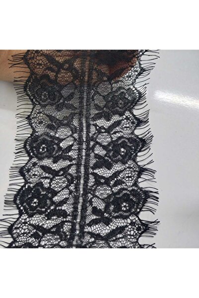 Mutkin Sakallı Dantel (KOD A022) ENİ 11 Cm En 1 ADET 3 Metre SİYAH -Giyim Aks...