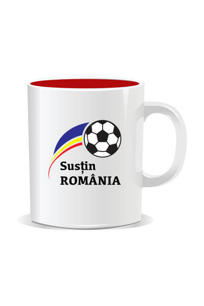 OEM Personalized mug with messages for Romanian fans, I support Romania with ...
