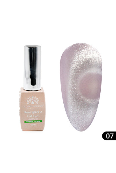 global fashion Set de 3 unități: Ojă semipermanentă ochi de pisică Rose Spark...