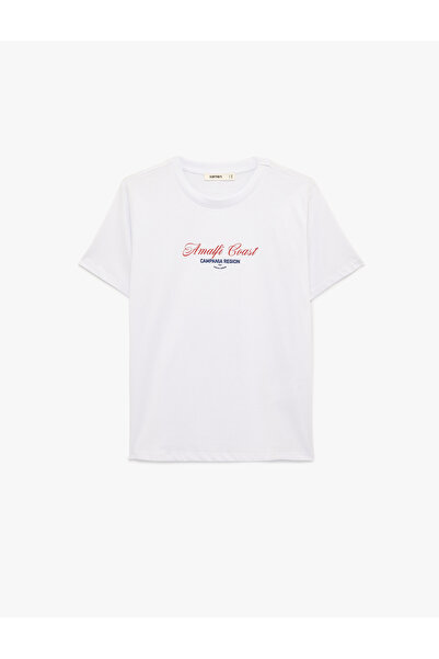 Koton تيشيرت نسائي أبيض مطبوع