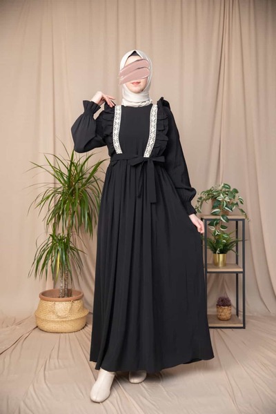 Nissra Ankanoor Ruffled and Lacy Modal Dress Anka265142