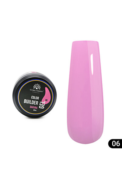 global fashion Gel pentru modelarea unghiilor 50 g, Color Builder Gel 06- Sakura