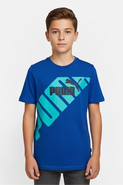 Puma Kids Boy Sportswear Fit Short Sleeve Outdoor T-Shirt, Blue