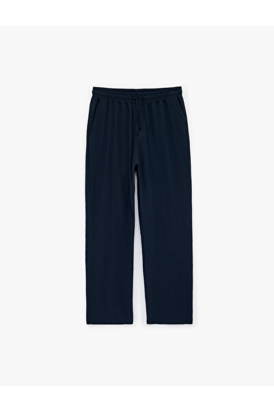 Koton Men'S Navy Drawstring Chino Trousers