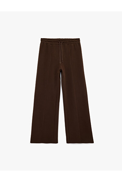 Koton Women'S Brown Ribbed Sweatpants