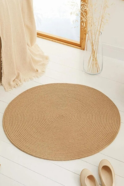 SANRUGS Home & Living Yıkanabilir ve Doğal İplerle El Örmesi Jüt Hasır Kilim ...