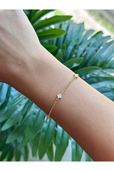 ARGENTAJEW 925 AYAR GÜMÜŞ GOLD MİNİ YONCA BİLEKLİK