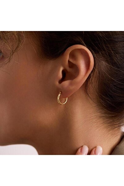 Bayar Gold 14 Ayar Altın İtalyan Parıltı Halka Küpe