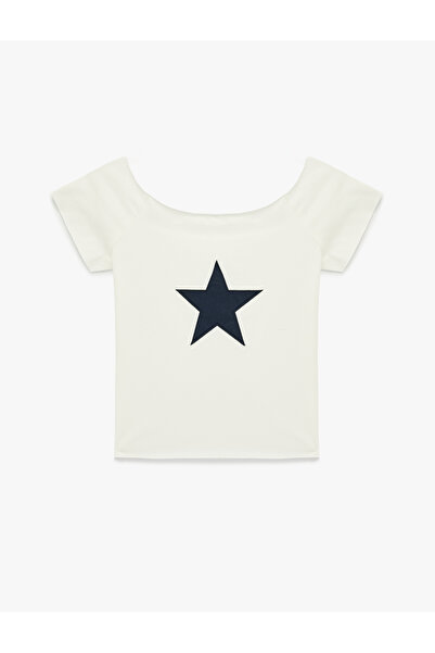 Koton Women'S Ecru Teenage Tshirt Ss