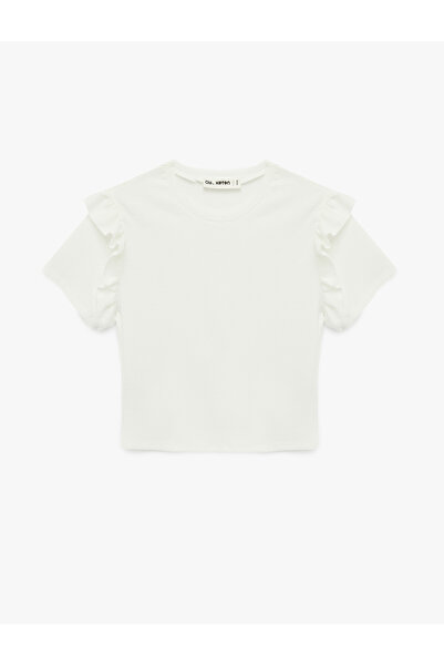 Koton Women'S Ecru Short Sleeve T-Shirt