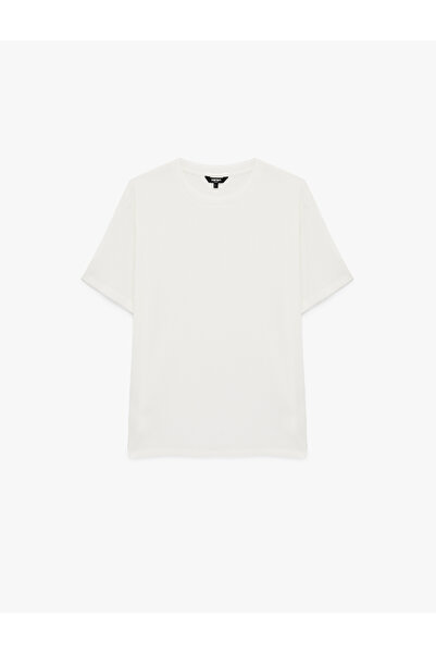Koton Men'S White Crew Neck T-Shirt
