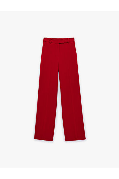 Koton Women'S Red Wide Leg Pants