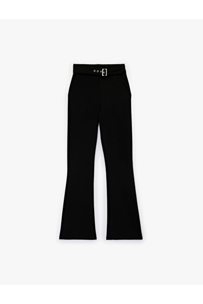 Koton Women'S Black Flared Pants