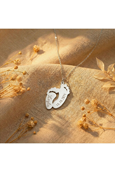 AvaLineAtelier 925 Ayar Gümüş Kişiselleştirilebilir İsimli ve Tarih Detaylı A...