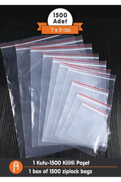 PackMai 7x9 cm ETHEX Kilitli Poşet 1500 Adet Şeffaf Paketleme ve Saklama Poşe...