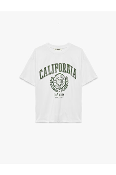 Koton Women'S Ecru Oversized T-Shirt