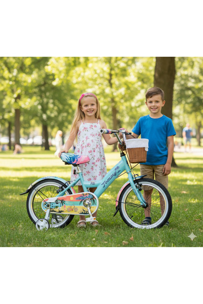 TommyBike 16 Jant Bisiklet Hawaii Hasır Sepetli, Deri Elcikli Çocuk Bisikleti...
