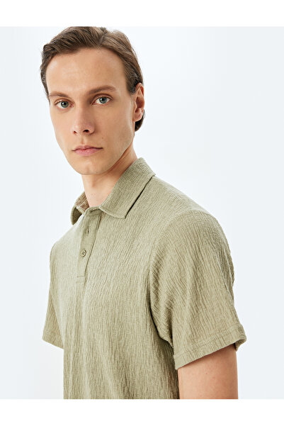 Koton Men'S Green Polo Neck T-Shirt